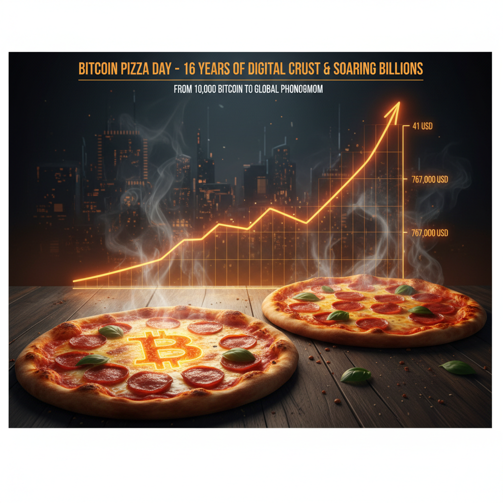 Bitcoin Pizza Day 16th anniversary — the 10,000 BTC pizza transaction that started it all
